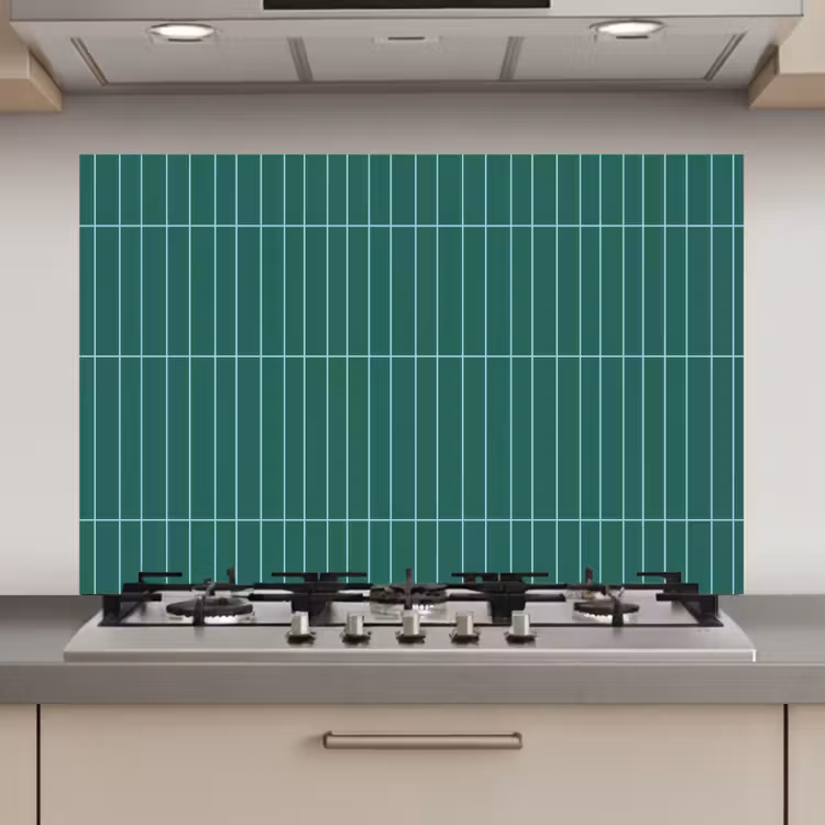 Spatscherm keuken - Patroon - Tegel - Saliegroen — 1