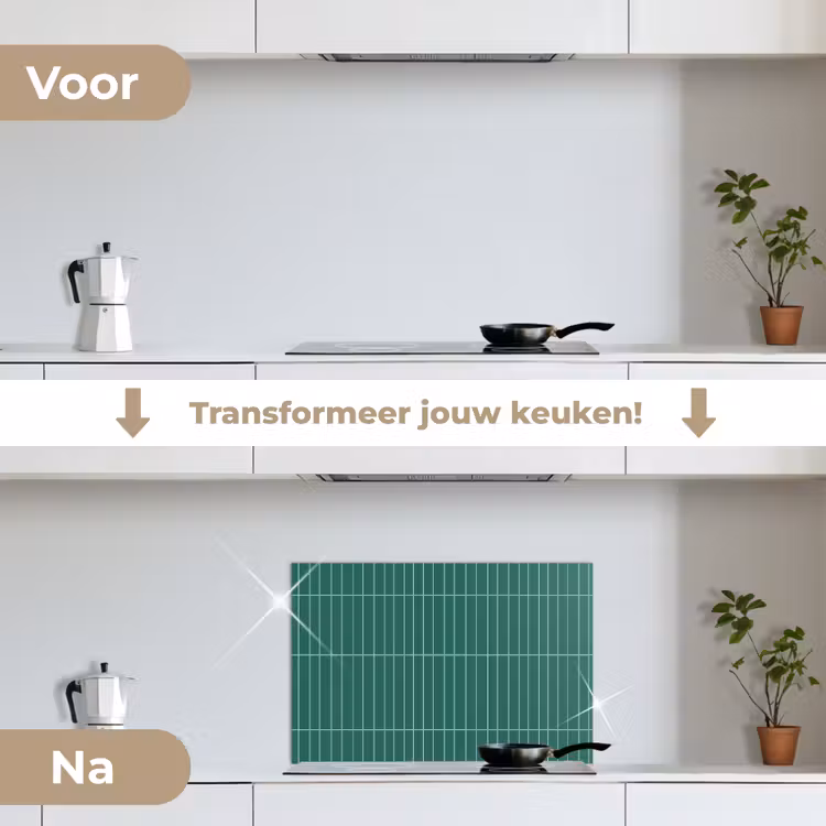 Spatscherm keuken - Patroon - Tegel - Saliegroen — 3
