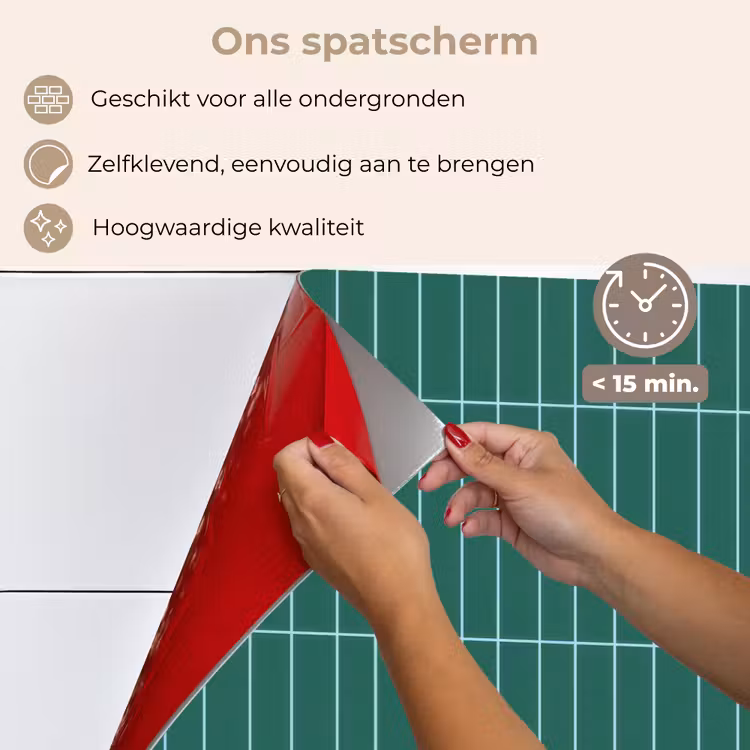 Spatscherm keuken - Patroon - Tegel - Saliegroen — 4