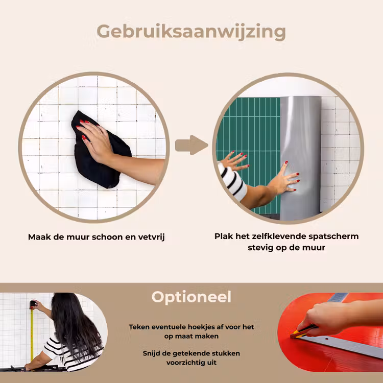 Spatscherm keuken - Patroon - Tegel - Saliegroen — 8