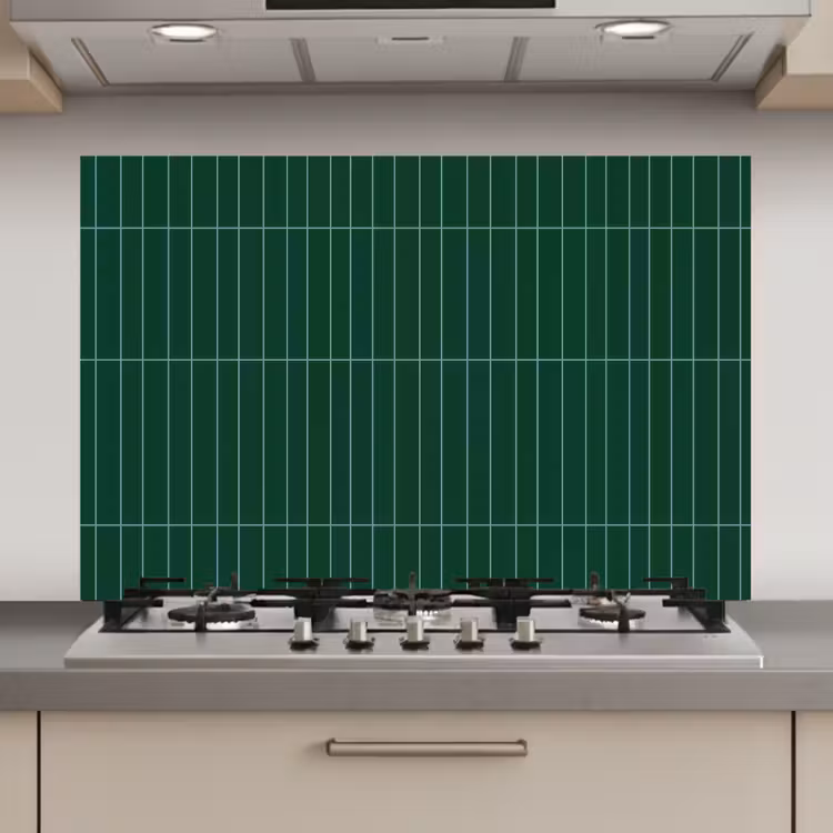 Spatscherm keuken - Patroon - Tegels - Donkergroen — 1