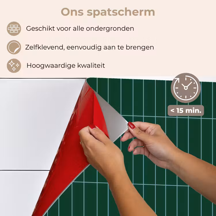 Spatscherm keuken - Patroon - Tegels - Donkergroen — 4
