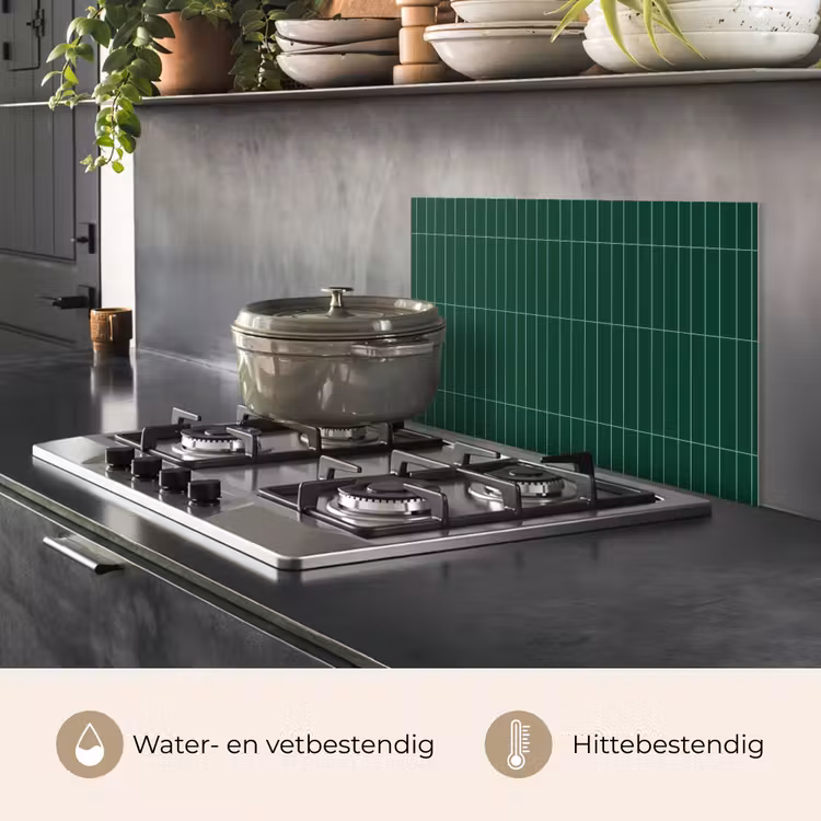 Spatscherm keuken - Patroon - Tegels - Donkergroen — 7