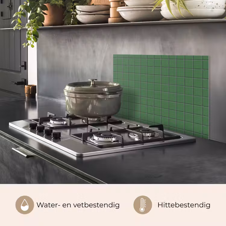 Spatscherm keuken - Patroon - Tegels - Groen — 7