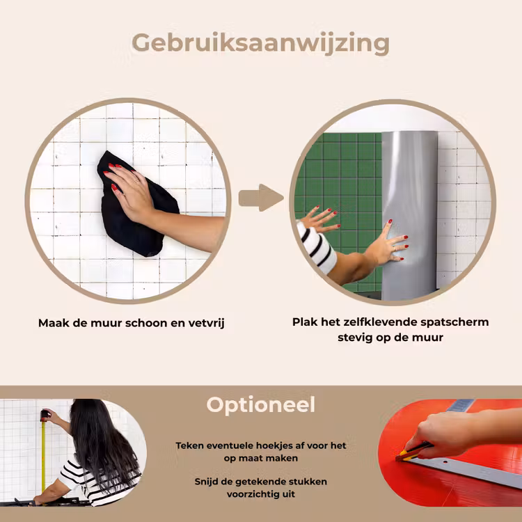 Spatscherm keuken - Patroon - Tegels - Groen — 8