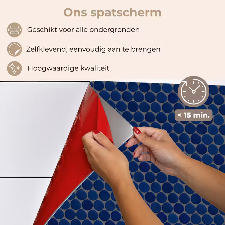Spatscherm keuken - Penny - Mozaïek - Donkerblauw — 4