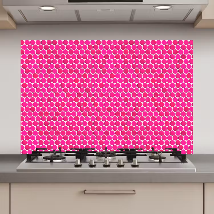 Spatscherm keuken - Penny - Mozaïek - Felroze — 1