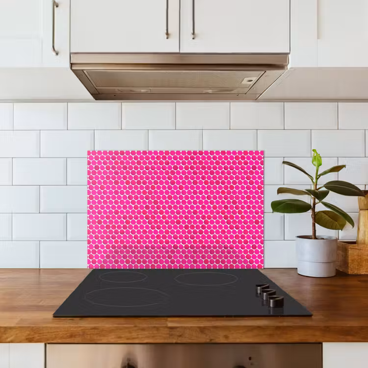 Spatscherm keuken - Penny - Mozaïek - Felroze — 6