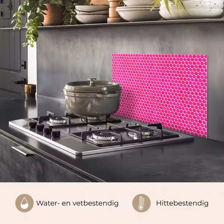 Spatscherm keuken - Penny - Mozaïek - Felroze — 7