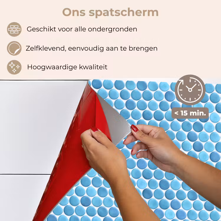 Spatscherm keuken - Penny - Mozaïek - Lichtblauw — 4