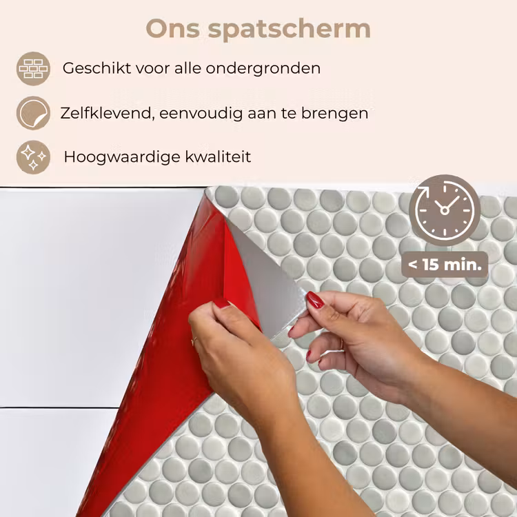 Spatscherm keuken - Penny - Mozaïek - Lichtgrijs — 4