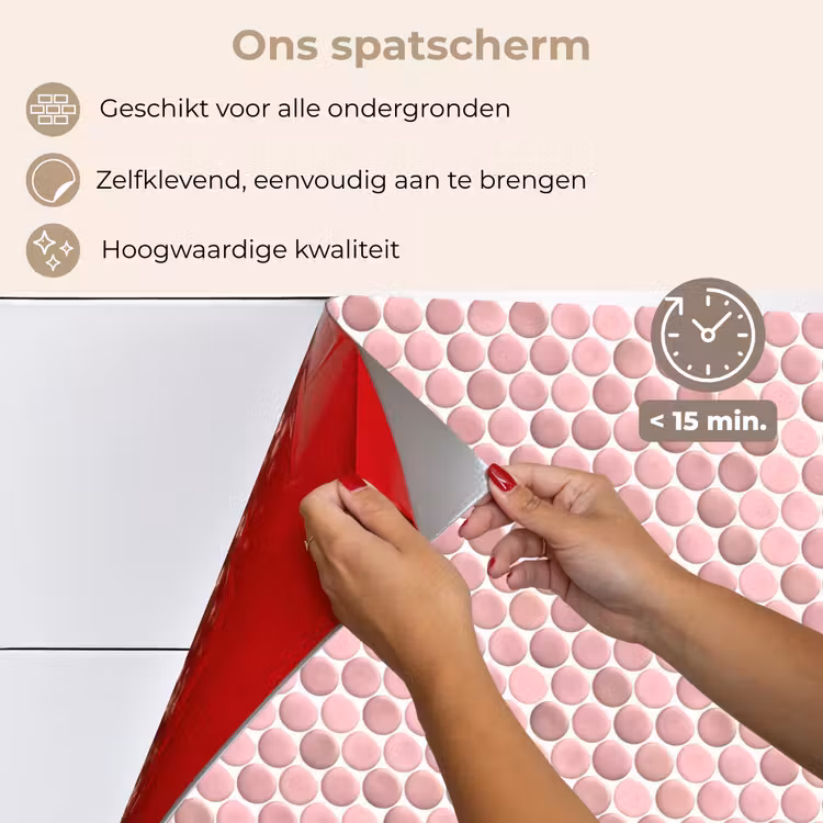 Spatscherm keuken - Penny - Mozaïek - Lichtroze — 4