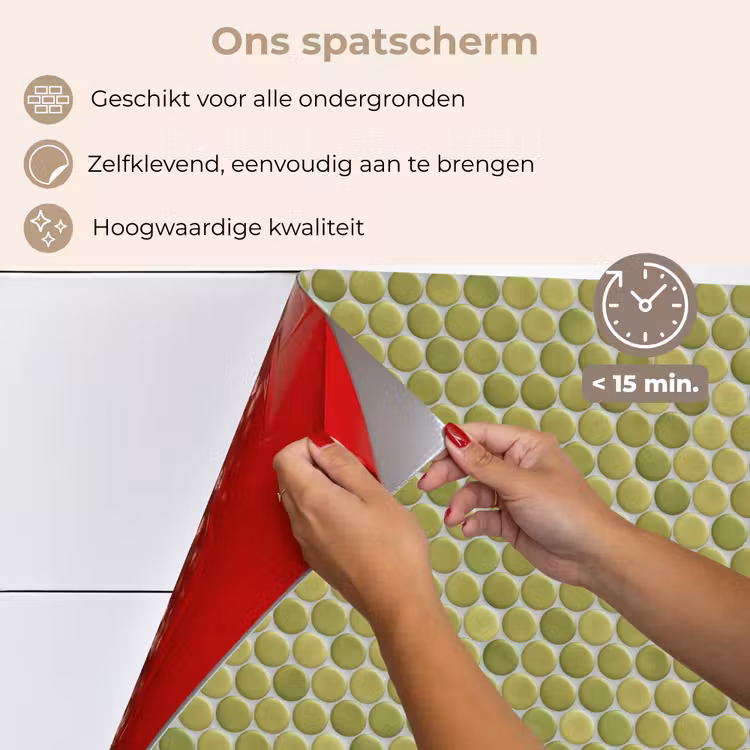 Spatscherm keuken - Penny - Mozaïek - Olijfgroen — 4