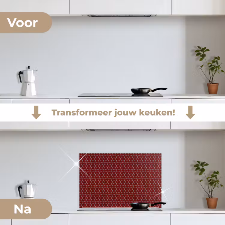 Spatscherm keuken - Penny - Mozaïek - Rond - Rood — 3