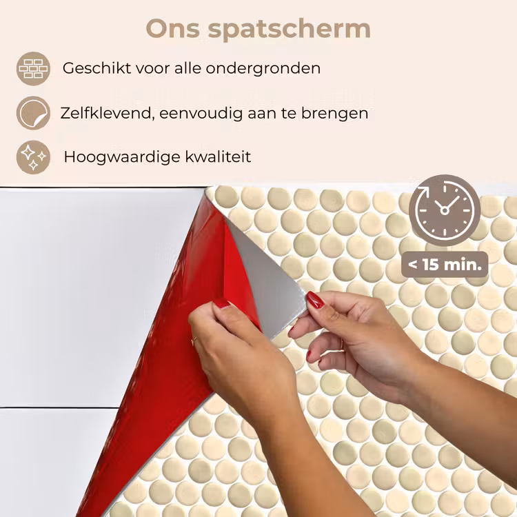 Spatscherm keuken - Penny - Mozaïek - Zand — 4