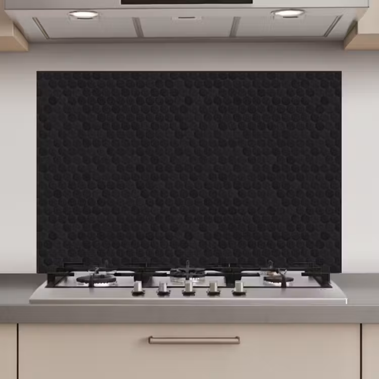 Spatscherm keuken - Penny - Tegel - Mat - Zwart — 1