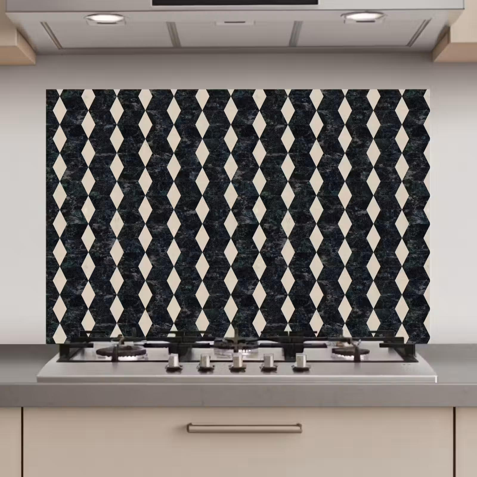 Spatscherm keuken - Geometrisch - Patroon - Marmer - Groen — 1