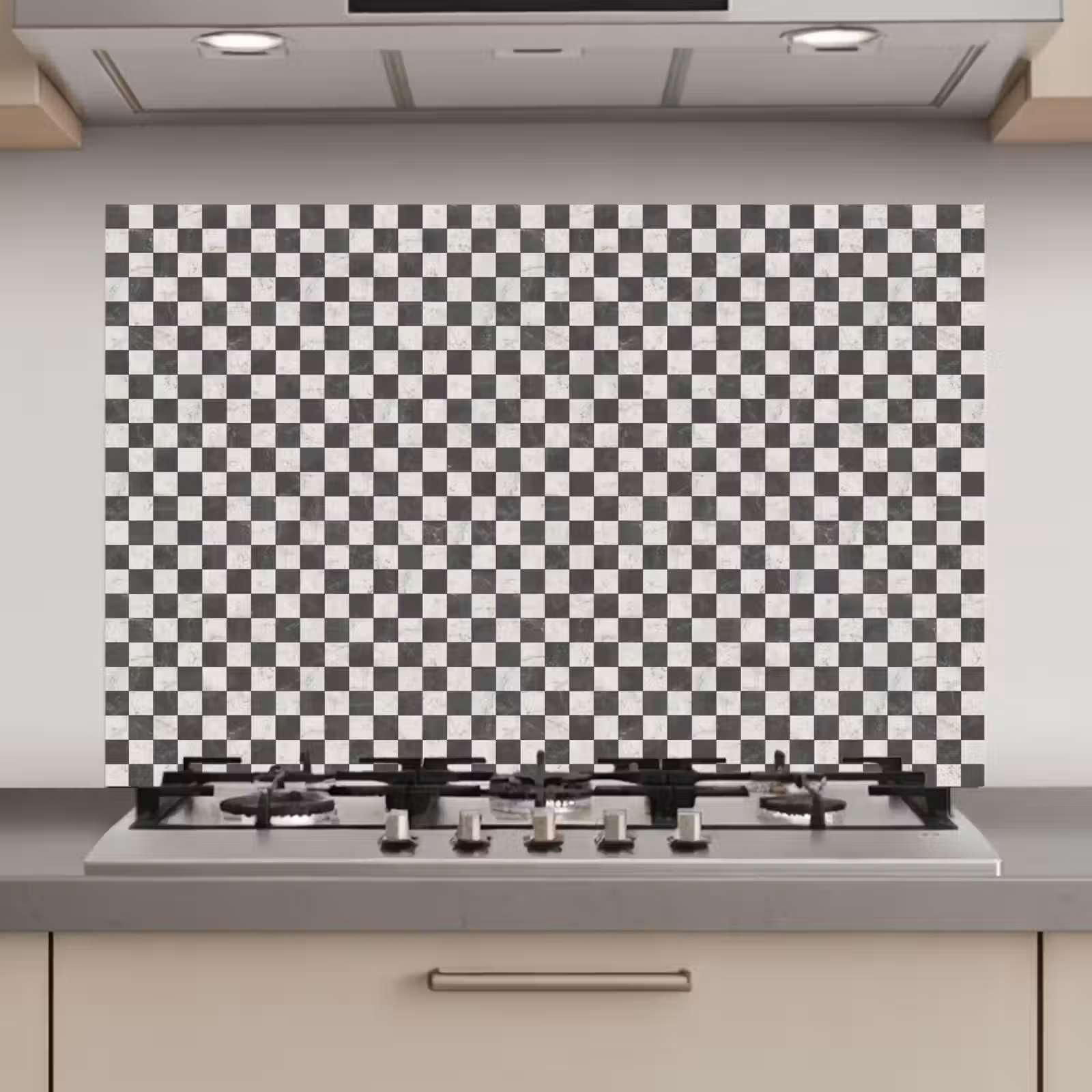 Spatscherm keuken - Marmer - Patroon - Grijs — 1