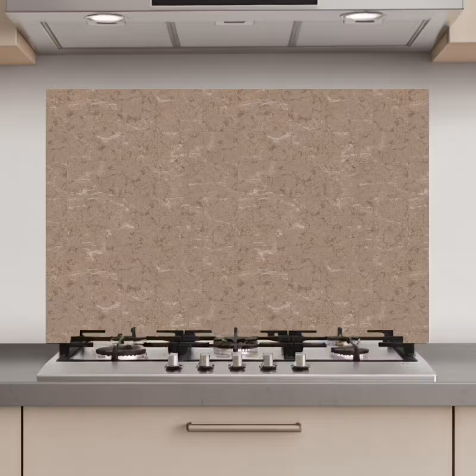 Spatscherm keuken - Patroon - Kalksteen - Beige — 1