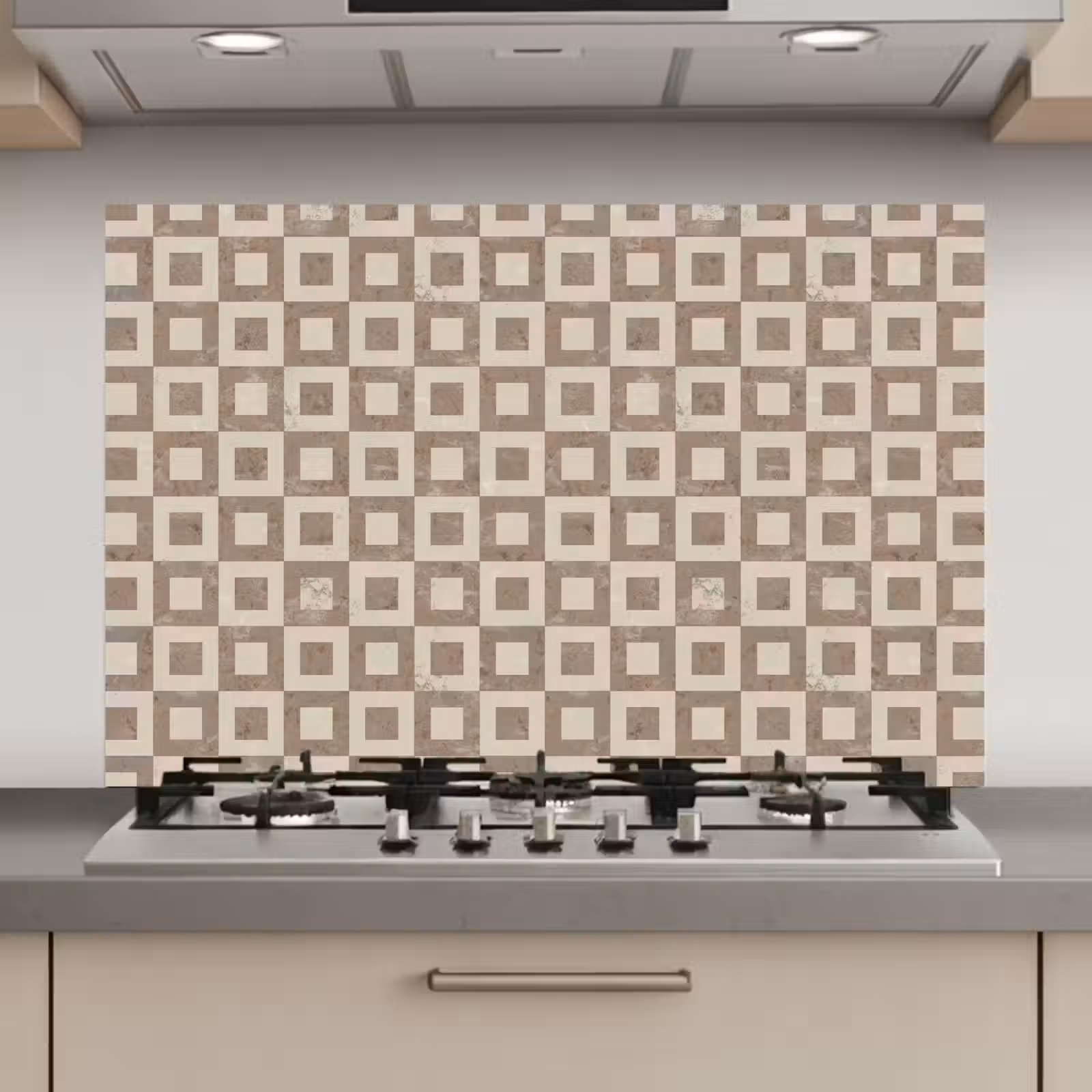 Spatscherm keuken - Patroon - Marmer - Beige — 1