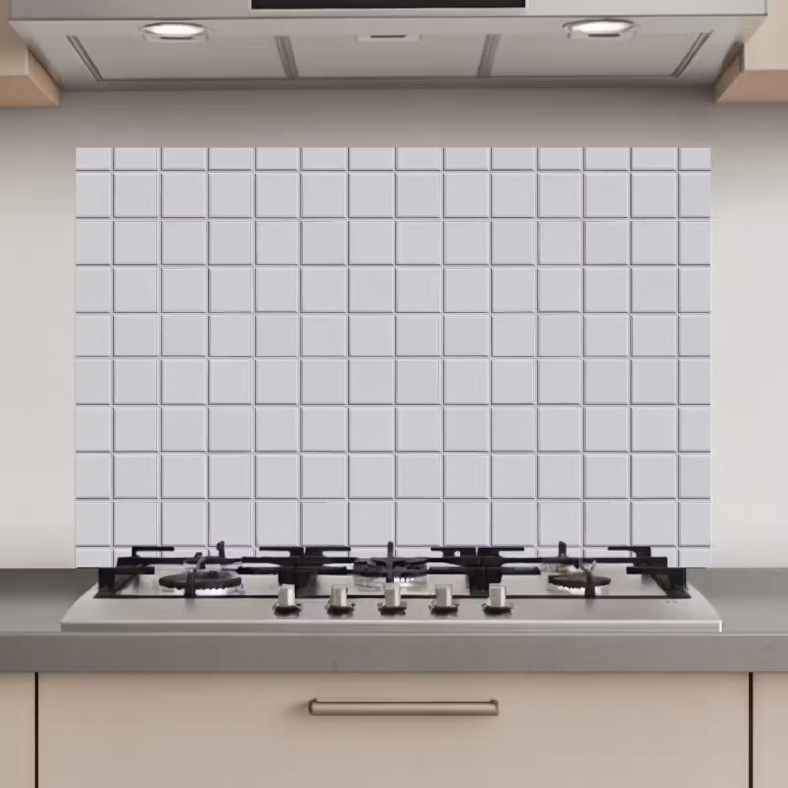 Spatscherm keuken - Patroon - Tegels - Licht - Grijs — 1