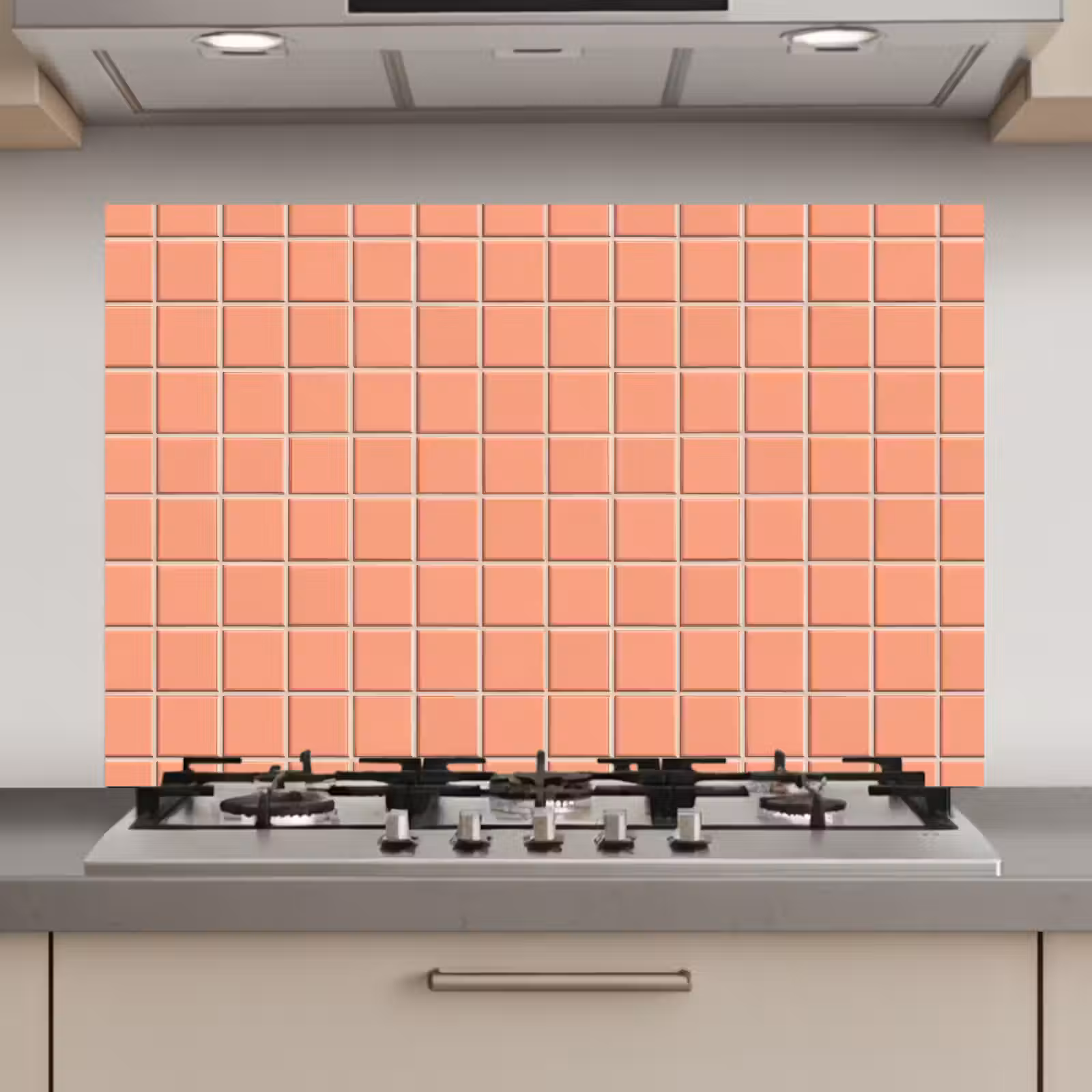 Spatscherm keuken - Patroon - Tegels - Perzik — 1