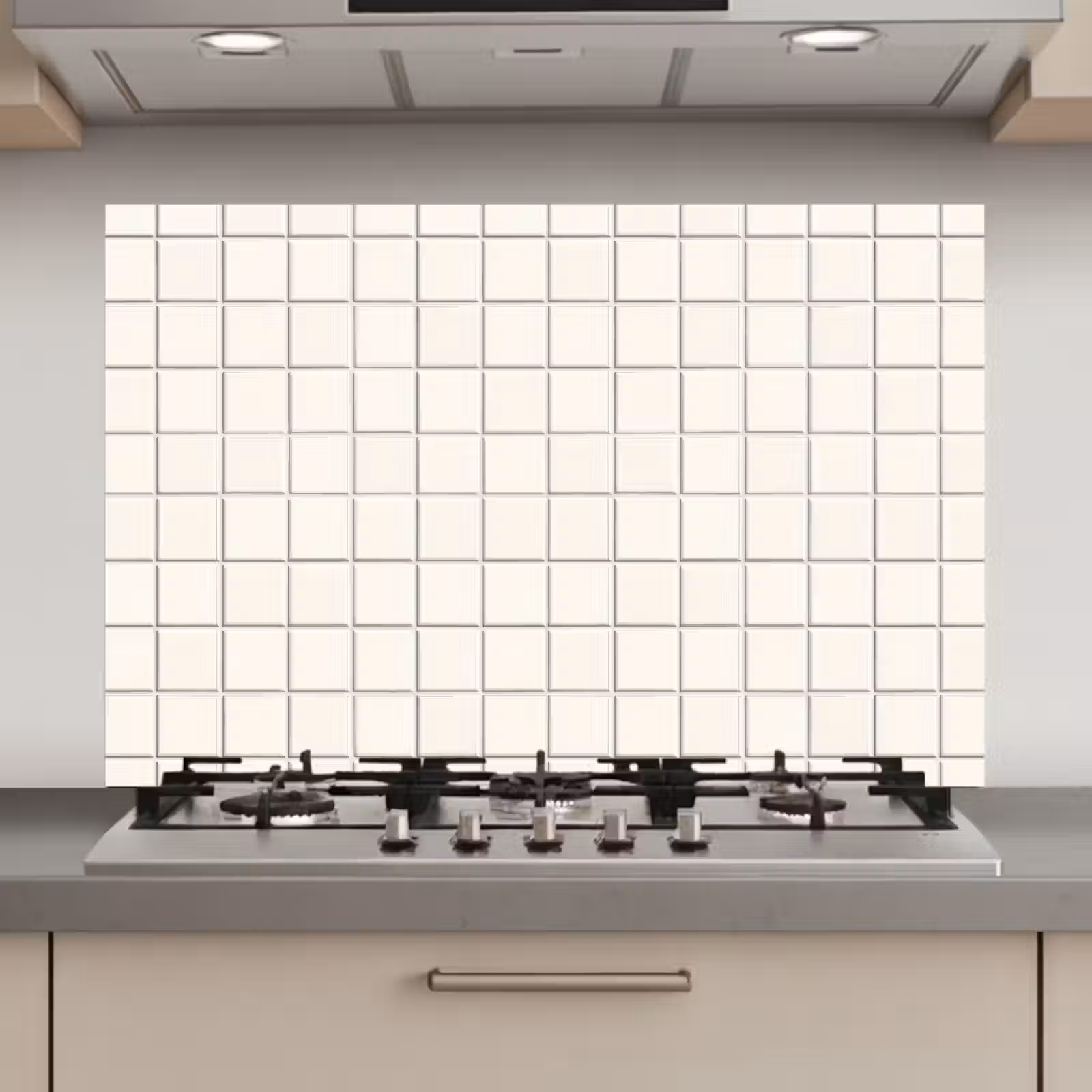Spatscherm keuken - Patroon - Tegels - Wit — 1