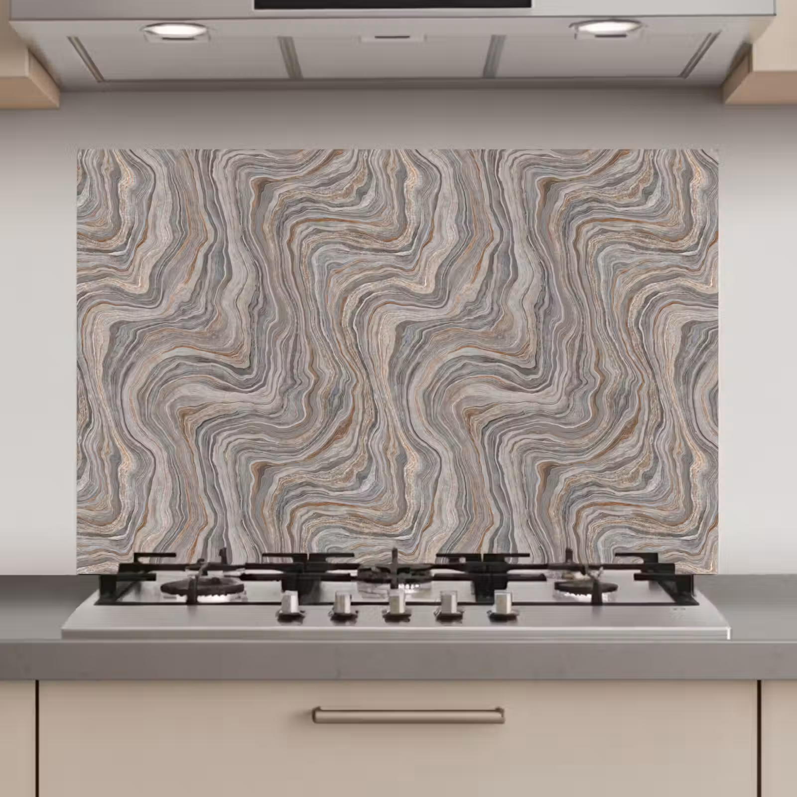 Spatscherm keuken - Patroon - Textuur - Grijs — 1