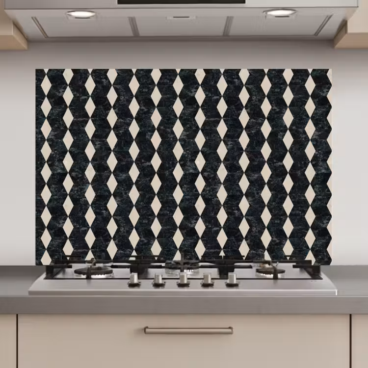 Spatscherm keuken - Geometrisch - Patroon - Marmer - Groen — 1