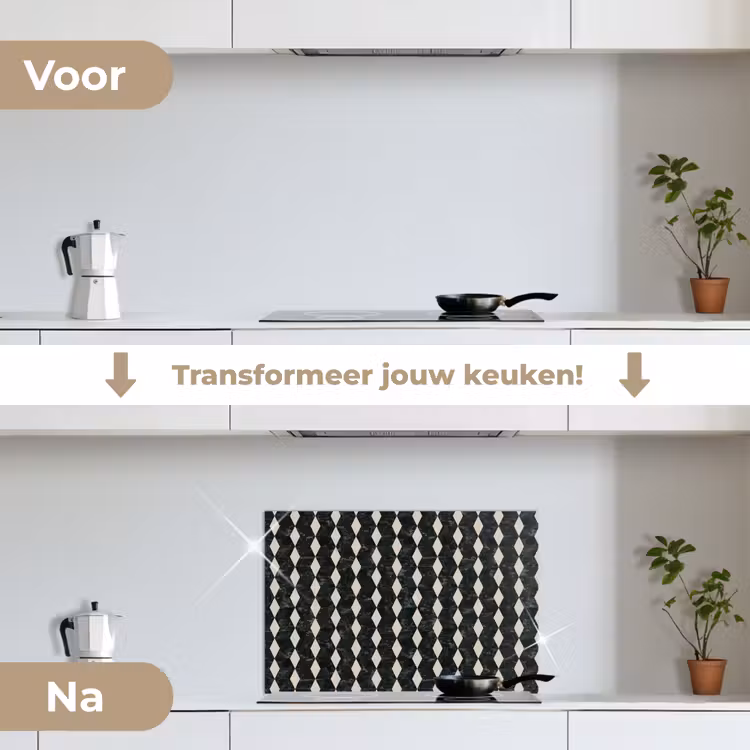 Spatscherm keuken - Geometrisch - Patroon - Marmer - Groen — 3