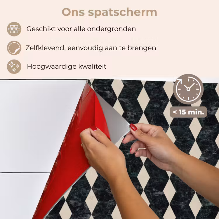 Spatscherm keuken - Geometrisch - Patroon - Marmer - Groen — 4