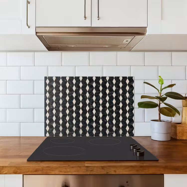 Spatscherm keuken - Geometrisch - Patroon - Marmer - Groen — 6