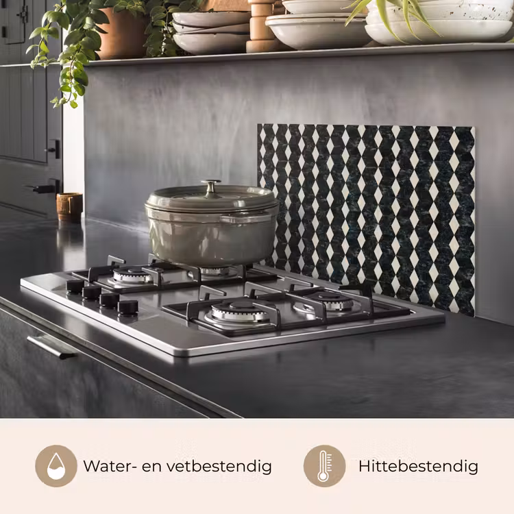 Spatscherm keuken - Geometrisch - Patroon - Marmer - Groen — 7