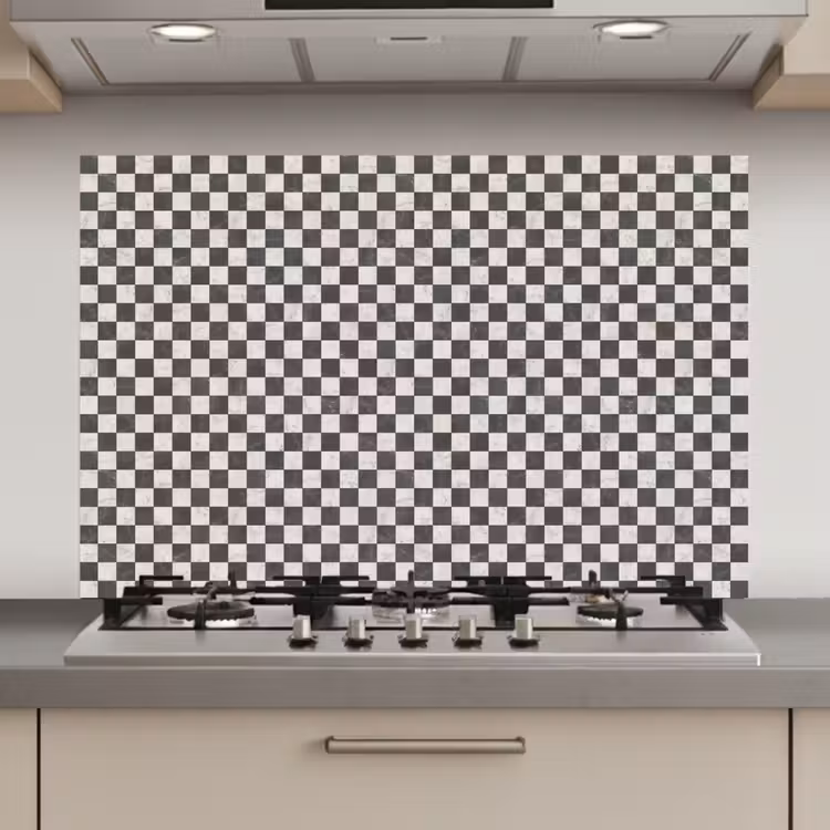 Spatscherm keuken - Marmer - Patroon - Grijs — 1