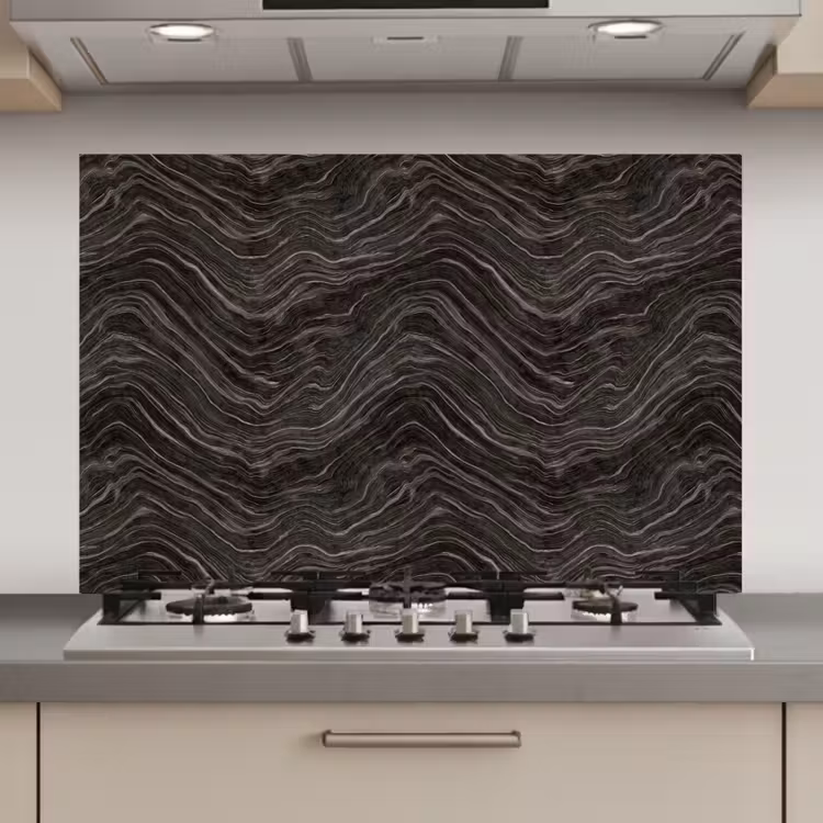 Spatscherm keuken - Patroon - Contrast - Antraciet — 1