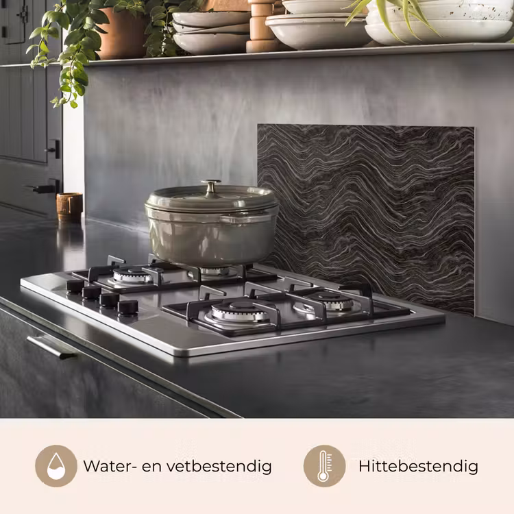 Spatscherm keuken - Patroon - Contrast - Antraciet — 7
