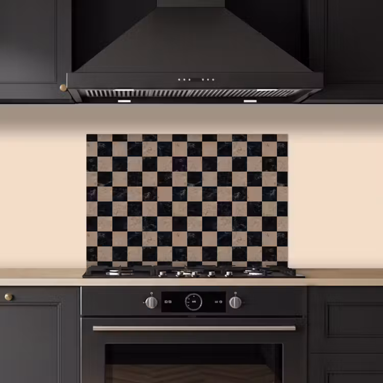 Spatscherm keuken - Patroon - Dambord - Marmer — 2