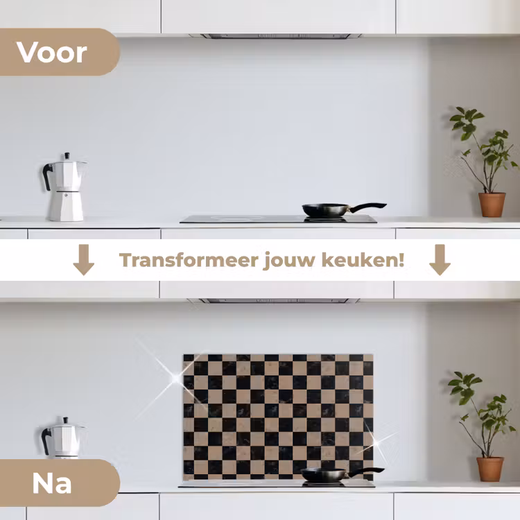 Spatscherm keuken - Patroon - Dambord - Marmer — 3