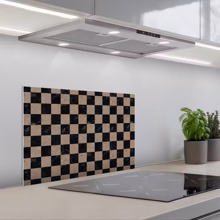 Spatscherm keuken - Patroon - Dambord - Marmer — 5