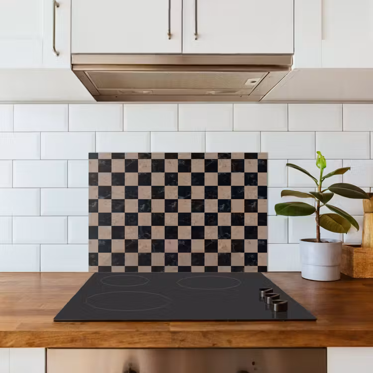 Spatscherm keuken - Patroon - Dambord - Marmer — 6