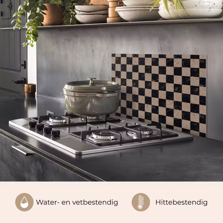 Spatscherm keuken - Patroon - Dambord - Marmer — 7