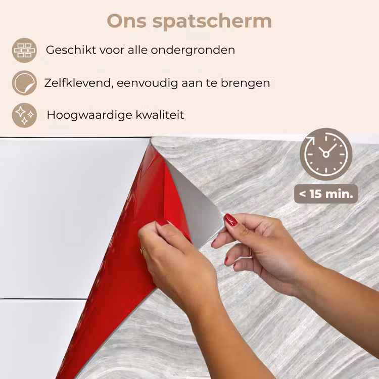 Spatscherm keuken - Patroon - Helder - Wit - Grijs — 4