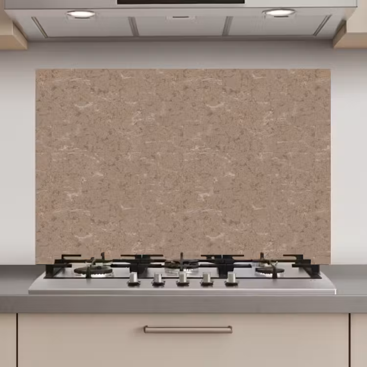 Spatscherm keuken - Patroon - Kalksteen - Beige — 1