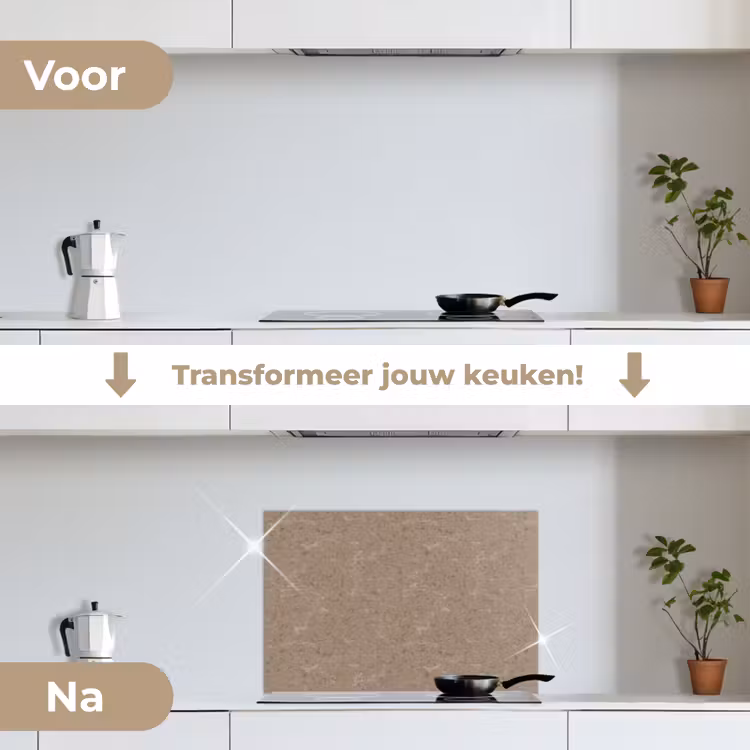 Spatscherm keuken - Patroon - Kalksteen - Beige — 3