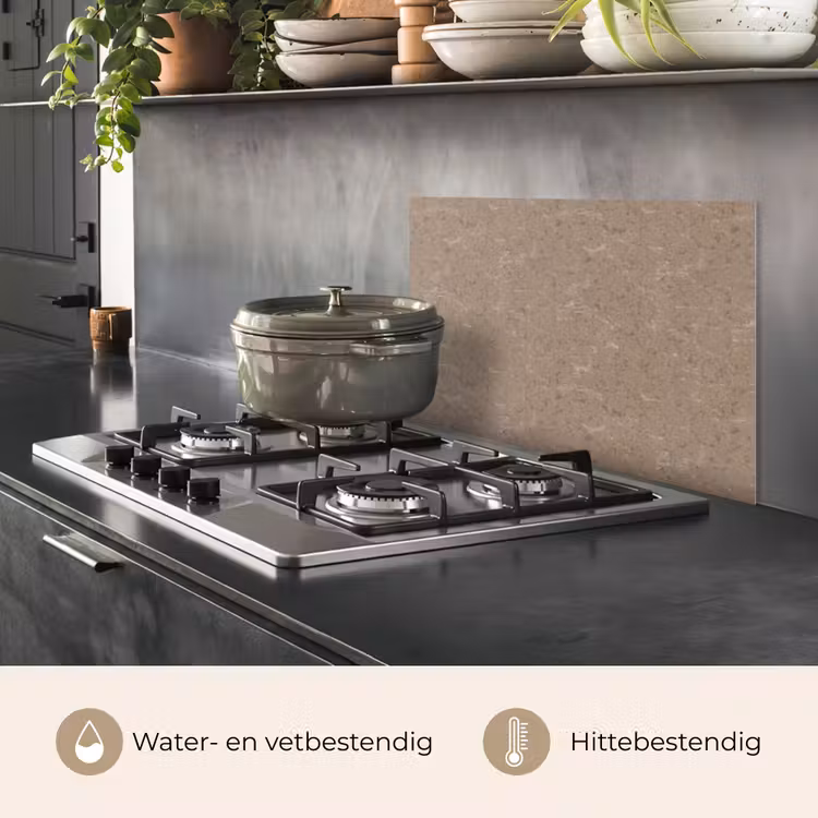 Spatscherm keuken - Patroon - Kalksteen - Beige — 7