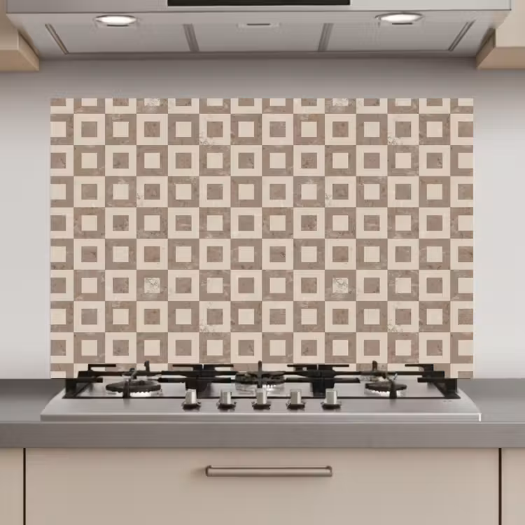 Spatscherm keuken - Patroon - Marmer - Beige — 1