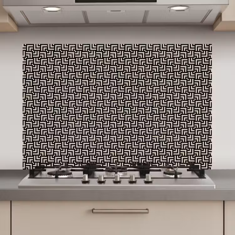 Spatscherm keuken - Patroon - Marmer - Zwart — 1