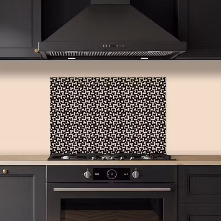 Spatscherm keuken - Patroon - Marmer - Zwart — 2