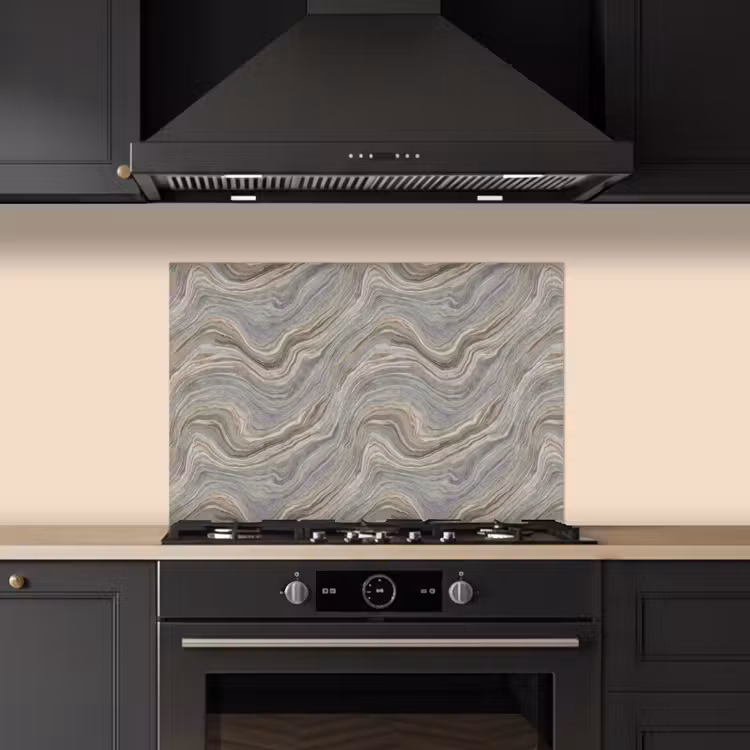 Spatscherm keuken - Patroon - Sereen - Paars - Groen — 2