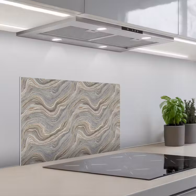 Spatscherm keuken - Patroon - Sereen - Paars - Groen — 5